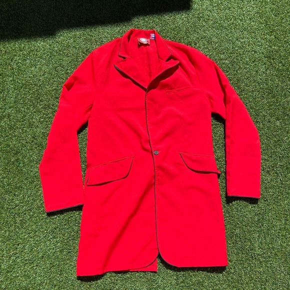 VTG 90’s Red Balls On Fire Red Coat / Robe - Picture 1 of 6